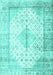 Machine Washable Persian Turquoise Traditional Area Rugs, wshtr2986turq