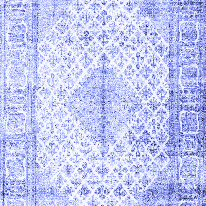 Machine Washable Persian Blue Traditional Rug, wshtr2986blu