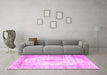 Machine Washable Persian Pink Traditional Rug in a Living Room, wshtr2986pnk