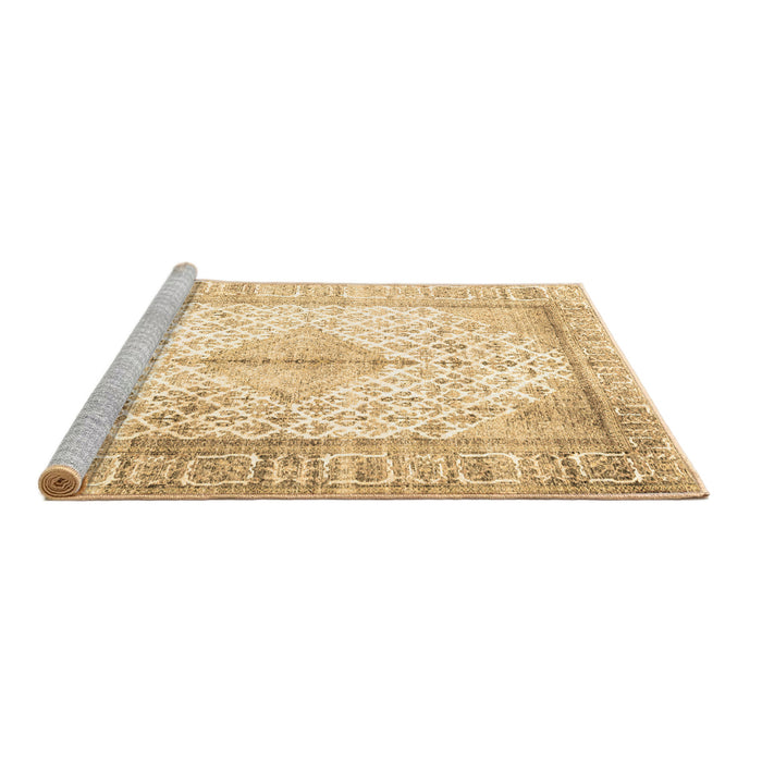 Sideview of Machine Washable Persian Brown Traditional Rug, wshtr2986brn
