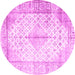 Round Persian Pink Traditional Rug, tr2986pnk