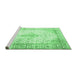 Sideview of Machine Washable Persian Emerald Green Traditional Area Rugs, wshtr2986emgrn