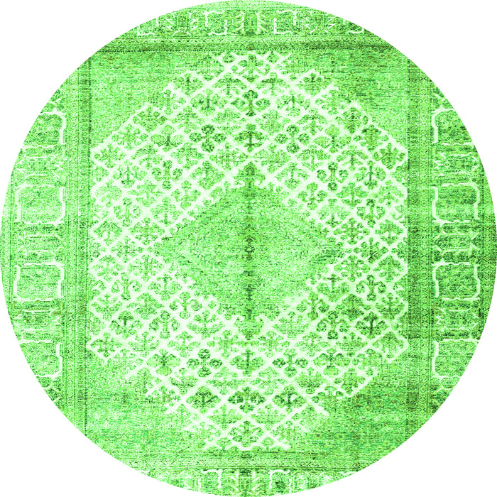 Machine Washable Persian Green Traditional Area Rugs, wshtr2986grn