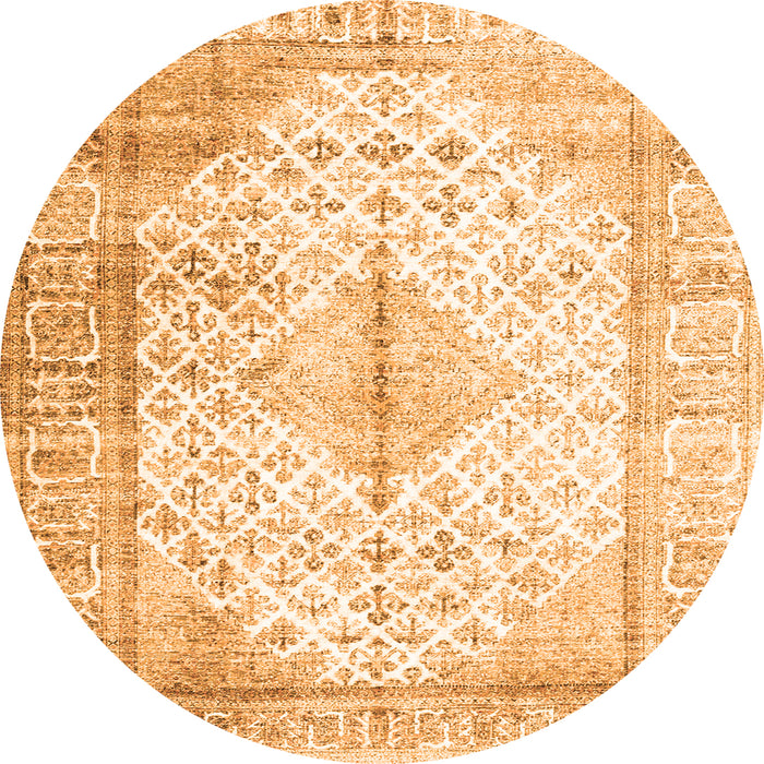 Machine Washable Persian Orange Traditional Area Rugs, wshtr2986org