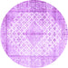 Round Persian Purple Traditional Rug, tr2986pur