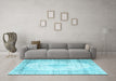 Machine Washable Persian Light Blue Traditional Rug in a Living Room, wshtr2986lblu