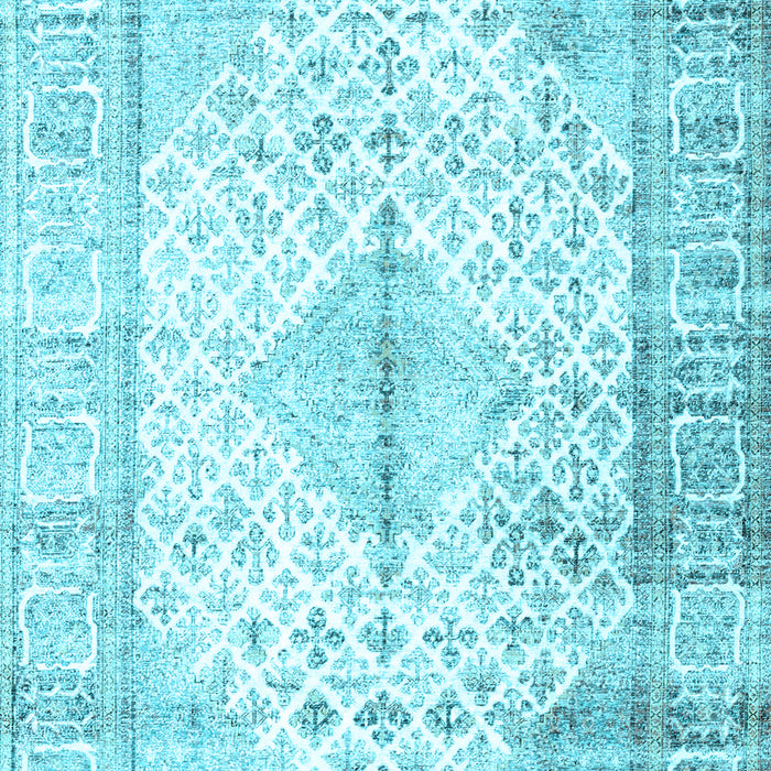 Machine Washable Persian Light Blue Traditional Rug, wshtr2986lblu