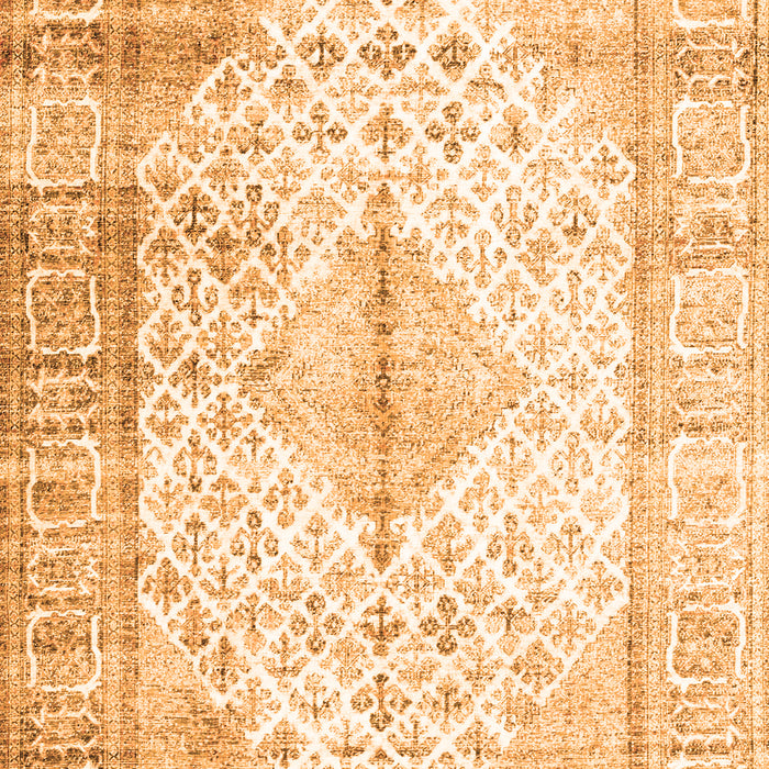 Serging Thickness of Machine Washable Persian Orange Traditional Area Rugs, wshtr2986org