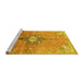 Sideview of Machine Washable Persian Yellow Traditional Rug, wshtr2987yw