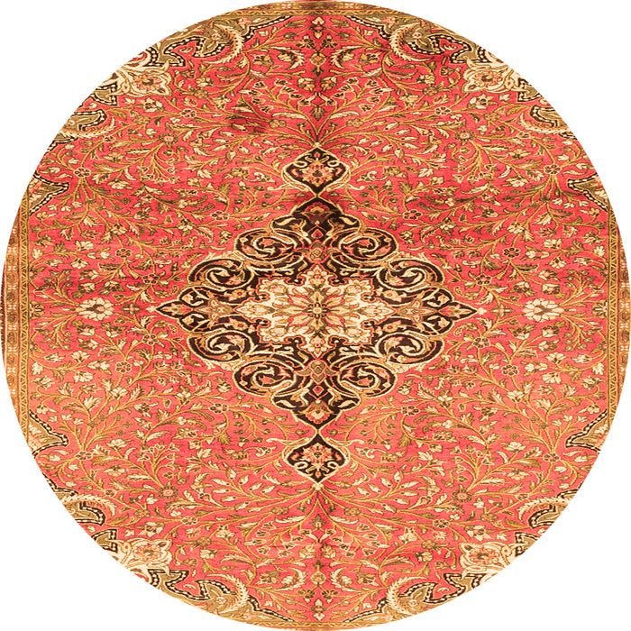 Machine Washable Persian Orange Traditional Area Rugs, wshtr2987org