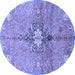 Round Persian Blue Traditional Rug, tr2987blu