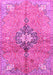 Machine Washable Persian Pink Traditional Rug, wshtr2987pnk