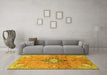 Machine Washable Persian Yellow Traditional Rug in a Living Room, wshtr2987yw