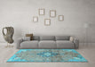 Machine Washable Persian Light Blue Traditional Rug in a Living Room, wshtr2987lblu