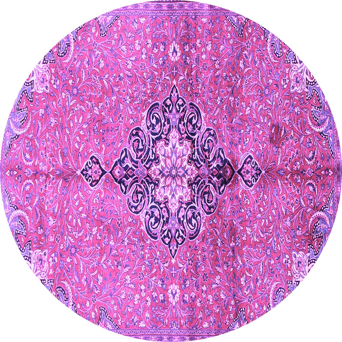 Round Persian Purple Traditional Rug, tr2987pur