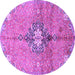 Round Persian Purple Traditional Rug, tr2987pur