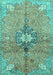 Machine Washable Persian Turquoise Traditional Area Rugs, wshtr2987turq