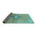 Sideview of Persian Turquoise Traditional Rug, tr2987turq