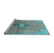 Sideview of Machine Washable Persian Light Blue Traditional Rug, wshtr2987lblu