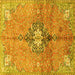 Square Machine Washable Persian Yellow Traditional Rug, wshtr2987yw