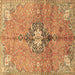 Square Machine Washable Persian Brown Traditional Rug, wshtr2987brn