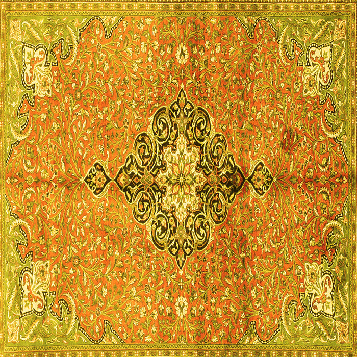 Square Persian Yellow Traditional Rug, tr2987yw