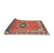 Sideview of Traditional Light Copper Gold Persian Rug, tr2988