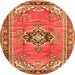 Machine Washable Persian Orange Traditional Area Rugs, wshtr2988org