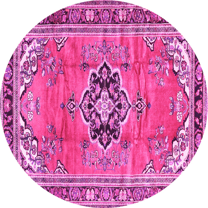 Round Persian Pink Traditional Rug, tr2988pnk