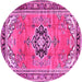 Round Persian Pink Traditional Rug, tr2988pnk