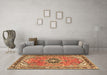 Machine Washable Persian Brown Traditional Rug in a Living Room,, wshtr2988brn