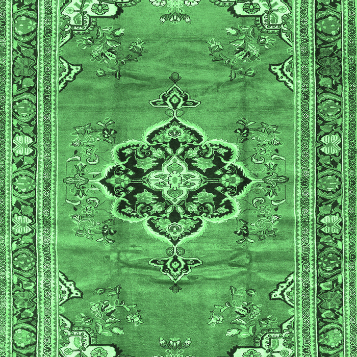 Machine Washable Persian Emerald Green Traditional Area Rugs, wshtr2988emgrn