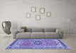 Machine Washable Persian Blue Traditional Rug in a Living Room, wshtr2988blu