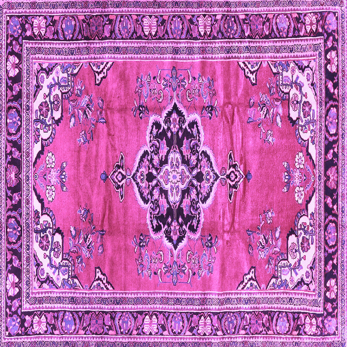 Square Machine Washable Persian Purple Traditional Area Rugs, wshtr2988pur