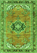 Serging Thickness of Machine Washable Persian Green Traditional Area Rugs, wshtr2988grn