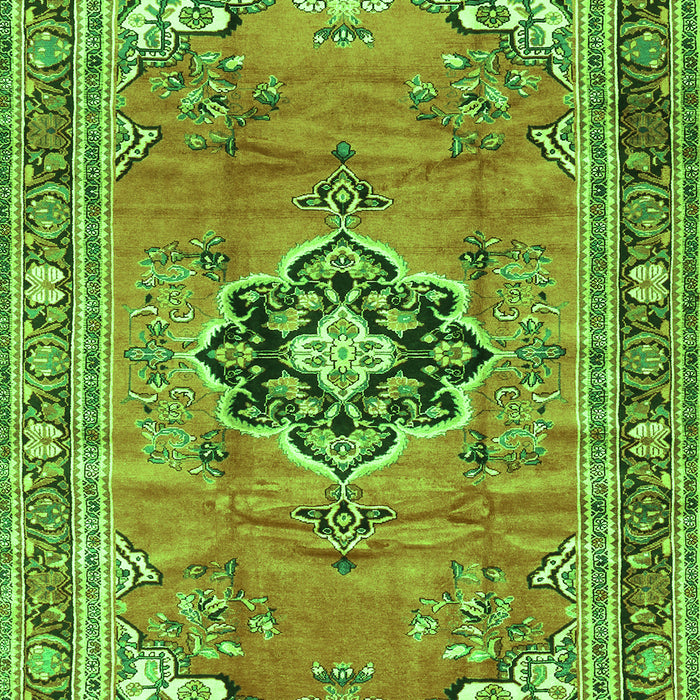 Serging Thickness of Machine Washable Persian Green Traditional Area Rugs, wshtr2988grn