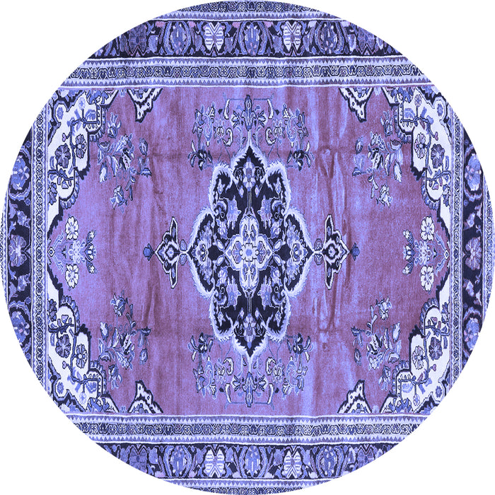 Round Persian Blue Traditional Rug, tr2988blu