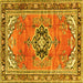 Square Persian Yellow Traditional Rug, tr2988yw