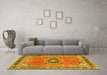 Machine Washable Persian Yellow Traditional Rug in a Living Room, wshtr2988yw