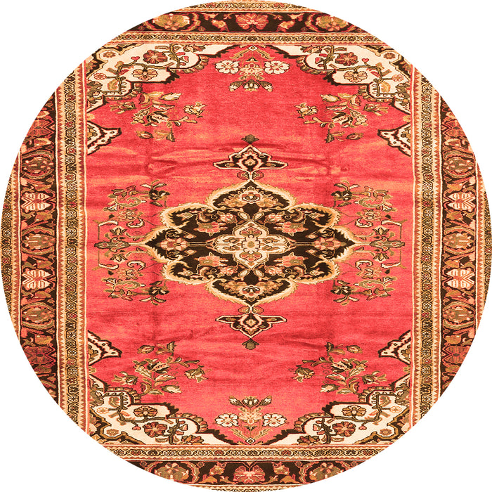 Square Persian Orange Traditional Rug, tr2988org