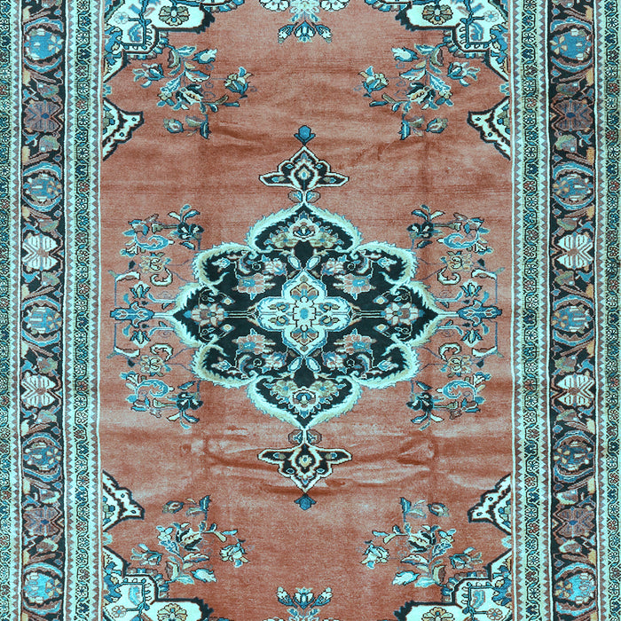 Machine Washable Persian Light Blue Traditional Rug, wshtr2988lblu