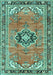 Machine Washable Persian Turquoise Traditional Area Rugs, wshtr2988turq