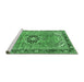 Sideview of Machine Washable Persian Emerald Green Traditional Area Rugs, wshtr2988emgrn