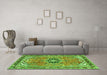 Machine Washable Persian Green Traditional Area Rugs in a Living Room,, wshtr2988grn