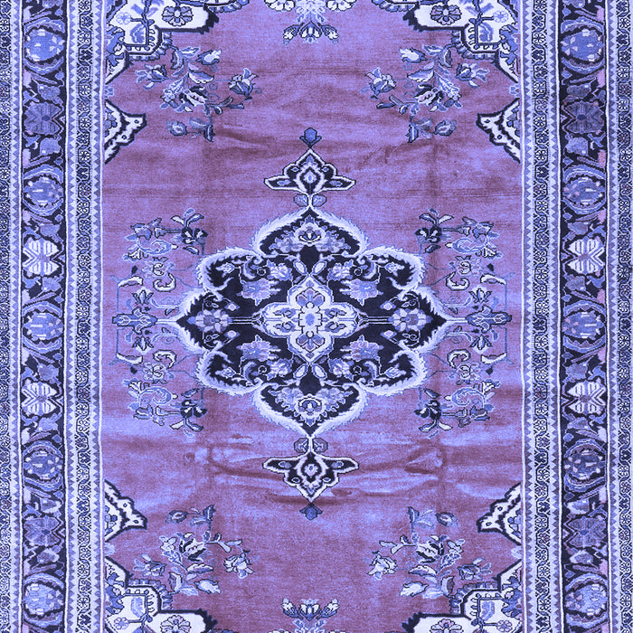 Machine Washable Persian Blue Traditional Rug, wshtr2988blu