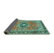 Sideview of Persian Turquoise Traditional Rug, tr2988turq