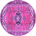 Round Persian Purple Traditional Rug, tr2988pur