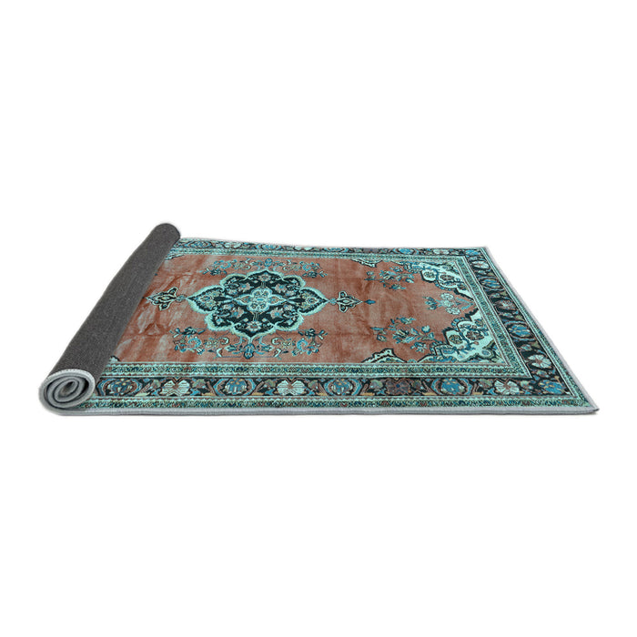 Sideview of Persian Light Blue Traditional Rug, tr2988lblu