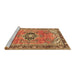 Sideview of Machine Washable Persian Brown Traditional Rug, wshtr2988brn