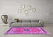 Machine Washable Persian Purple Traditional Area Rugs in a Living Room, wshtr2988pur